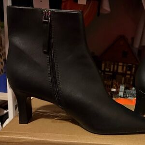 Mango Faux Leather Pointed Booties